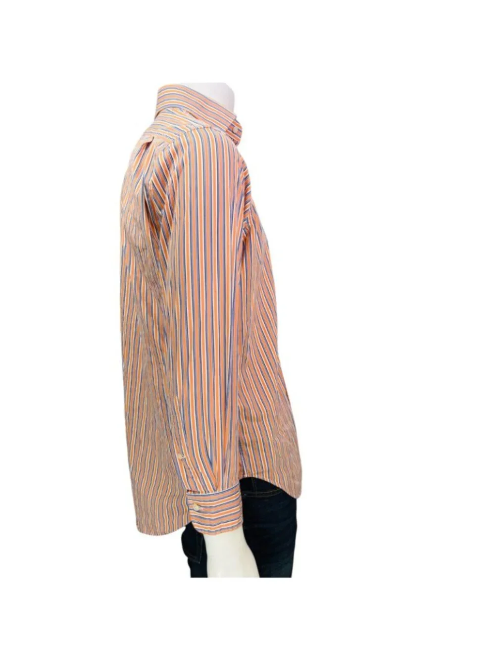 Polo Ralph Lauren Mens Shirt Regent Classic Fit Orange Stripe Size 15.5-32/33| M